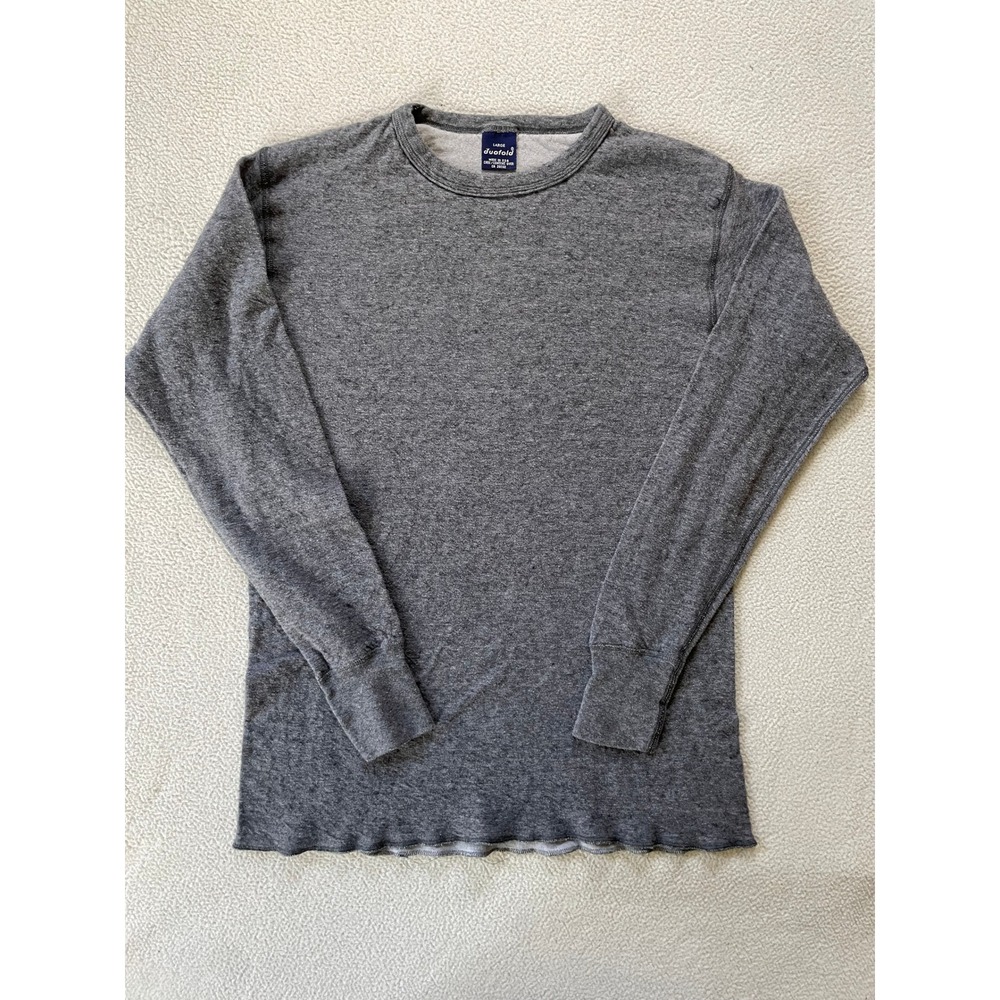 Vintage Made in USA Duofold Mens Large Thermal Shirt Gray Wool Blend Base Layer